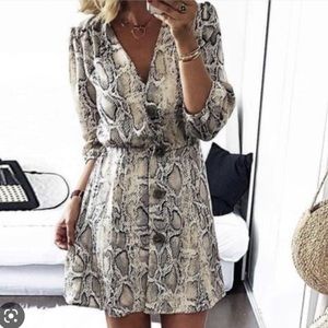 Zara snakeskin print mini dress